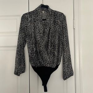 Gray Leopard Bodysuit